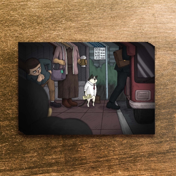Postcard Image_Ivory_貓咪模仿人02