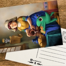 Postcard Image_Ivory_倒牛奶的女僕01