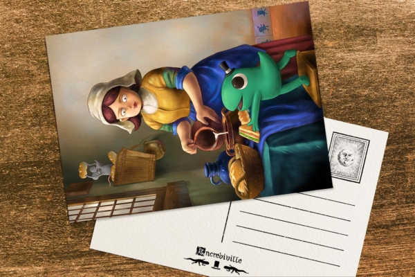 Postcard Image_Ivory_倒牛奶的女僕01