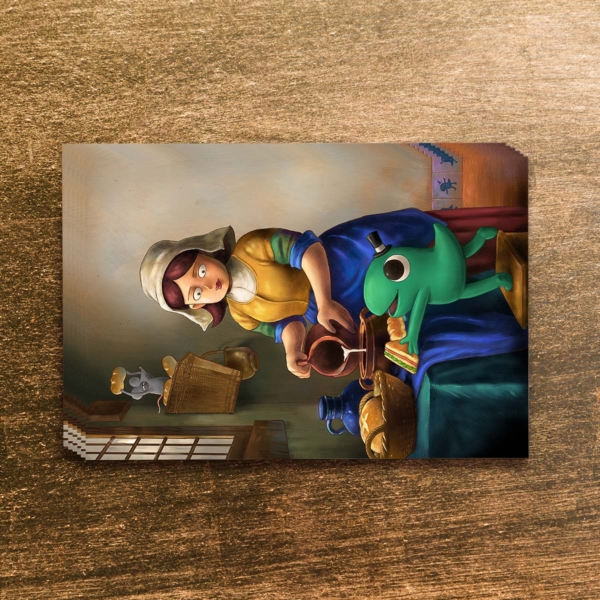 Postcard Image_Ivory_倒牛奶的女僕02